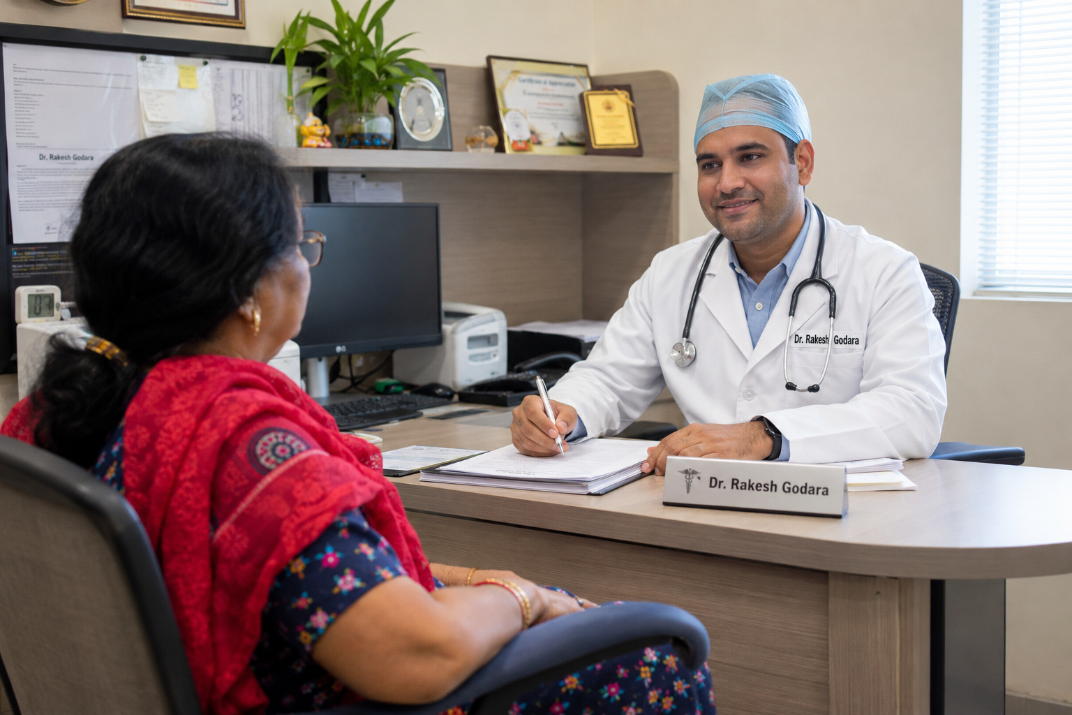Dr. Rakesh Godara in consultation